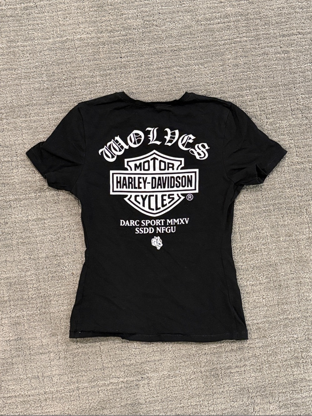 Darc Sport x Harley Davidson Black Fitted Tee with White Logo